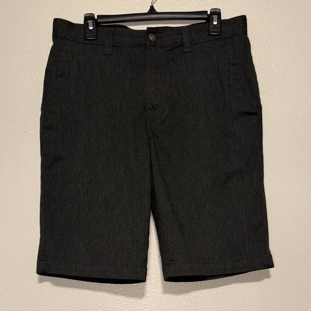 Volcom Men's Charcoal Flat-Front Shorts